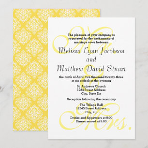 Mr. & Mrs. Yellow - Wedding & Reception Invitation
