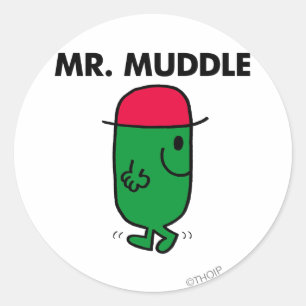 Mr. Muddle   Walking Backwards Classic Round Sticker