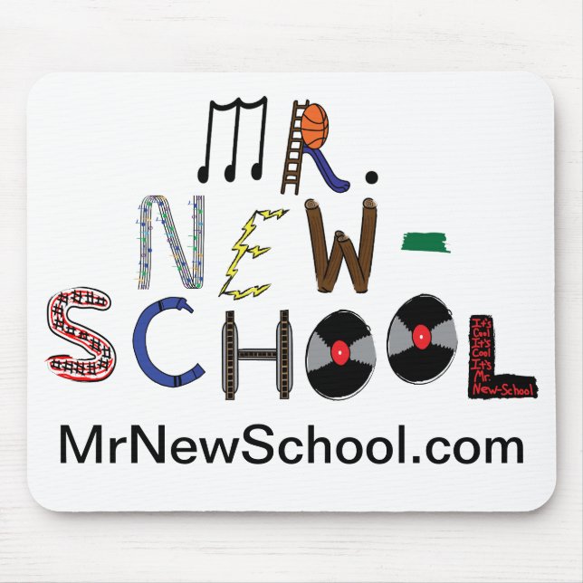 Mr. New-School Font Mouse Pad (Front)