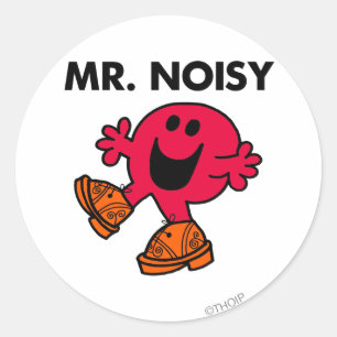 Mr. Noisy   Large Walking Clogs Classic Round Sticker