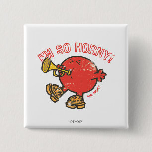 Mr. Noisy Tooting His Horn 15 Cm Square Badge
