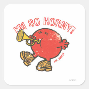 Mr. Noisy Tooting His Horn Square Sticker
