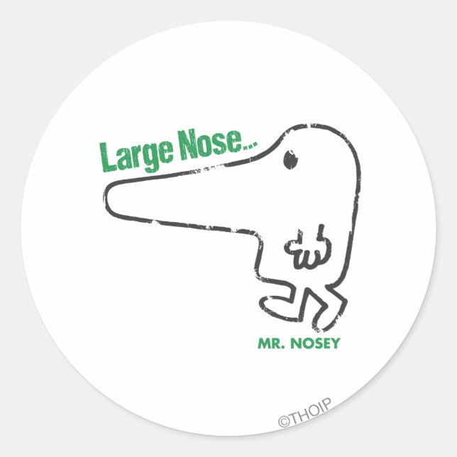 Mr. Nosey | Large Nose Classic Round Sticker (Front)