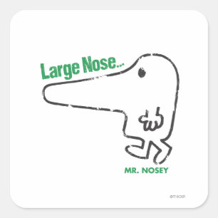 Mr. Nosey   Large Nose Square Sticker