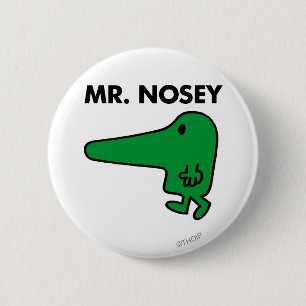 Mr. Nosey Leading By A Nose 6 Cm Round Badge