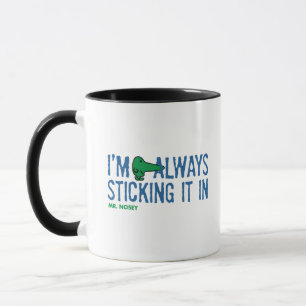 Mr. Nosey Nosing Around   Blue Lettering Mug