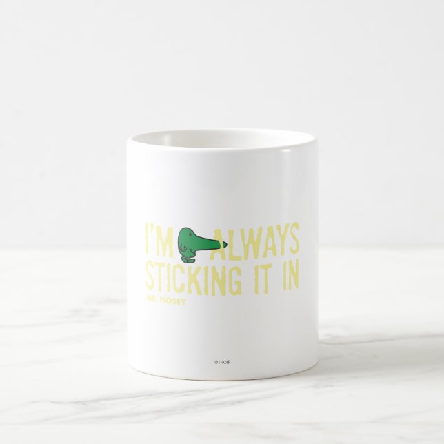 Mr. Nosey Nosing Around | Yellow Lettering Coffee Mug (Center)