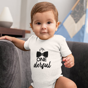 Mr. ONEderful 1st Birthday Baby Bodysuit
