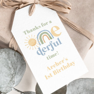 Mr Onederful 1st Birthday Cropped Thank You Tags