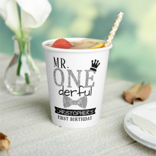 Mr. ONEderful 1st Birthday Paper Cups