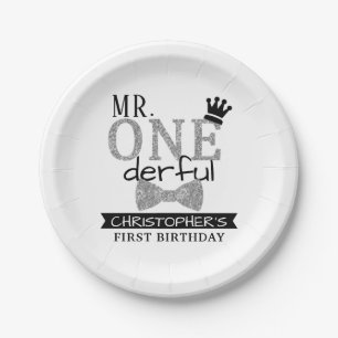 Mr. ONEderful 1st Birthday Paper Plate