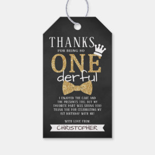Mr. ONEderful 1st Birthday Party Thank You Gift Tags