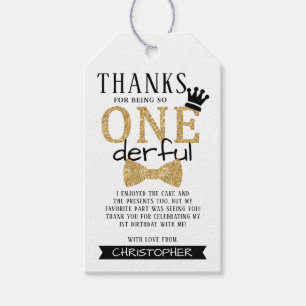 Mr. ONEderful 1st Birthday Party Thank You Gift Tags