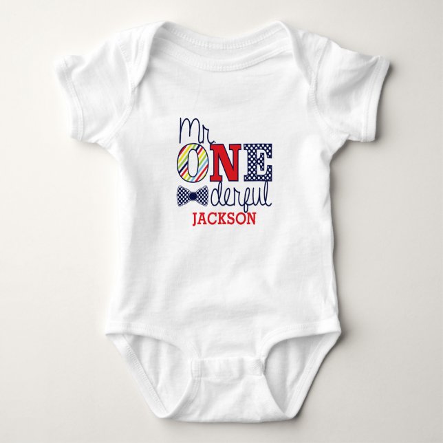 Mr. ONEderful Baby Jersey Bodysuit (Front)