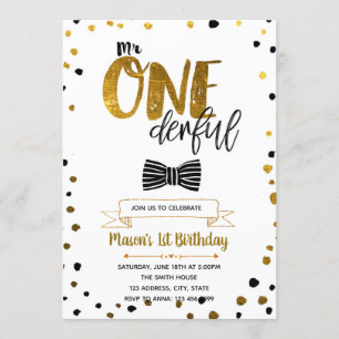 Mr onederful birthday invitation