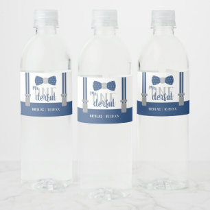Mr. ONEderful Bottle Wrapper with Bow Tie Water Bottle Label