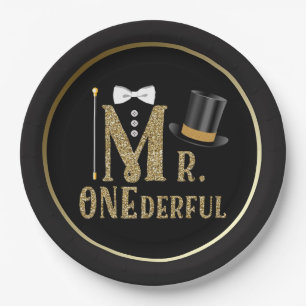 Mr ONEderful Boys 1st Birthday Paper Plates