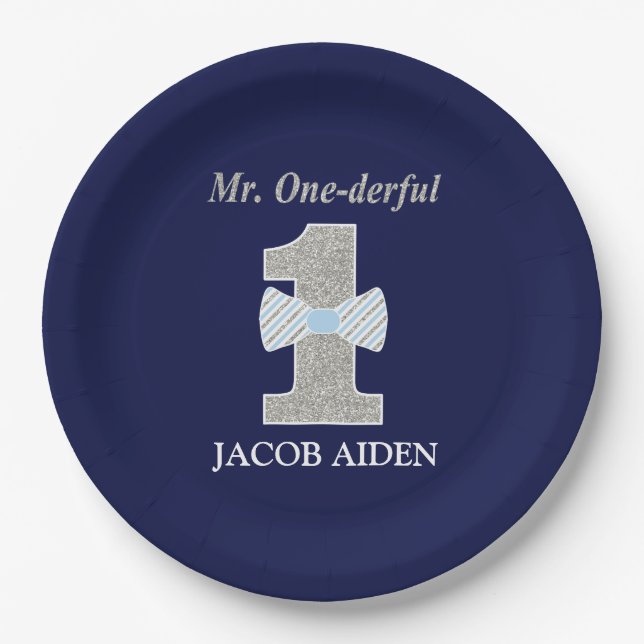 Mr. ONEderful Custom Paper Plates 9" (Front)