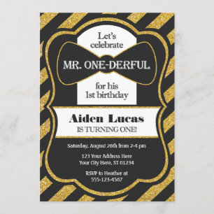 Mr. ONEderful First Birthday Invitation