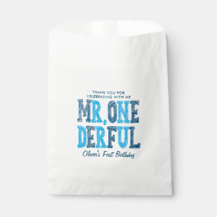 Mr. Onederful First Birthday Photo Thank You Favour Bag