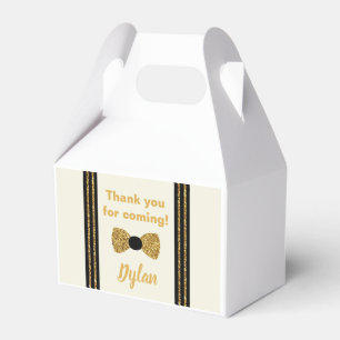 Mr Onederful gold and black bow tie Favour Box