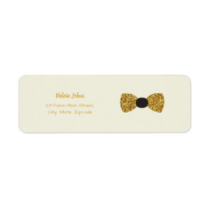 Mr Onederful gold and black bow tie Return Address Label