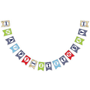 Mr. ONEderful Happy Birthday Banner Bunting