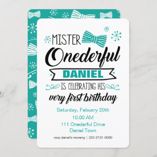 Mr. Onederful Invitation