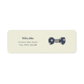 Mr Onederful navy and grey bow tie Return Address Label