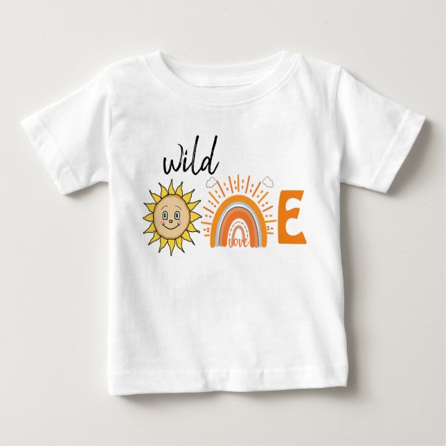 Mr.Onederful Rainbow and Sun Party Baby 1st Birthd T-Shirt (Front)