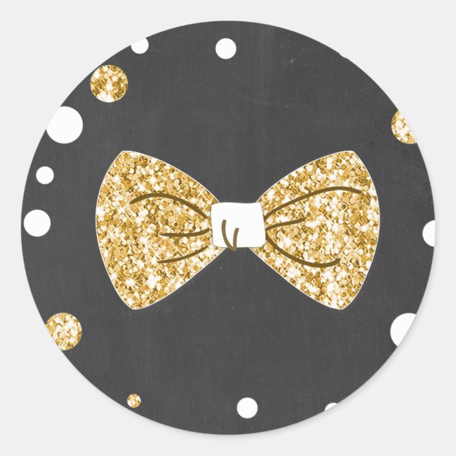 Mr Onederful Sticker Boy Bow Tie  Black Gold (Front)