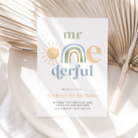 Mr Onederful Sun Rainbow Boys 1st Birthday 