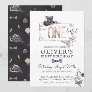 Mr Onederful   Vintage Gentleman Royal Birthday Invitation