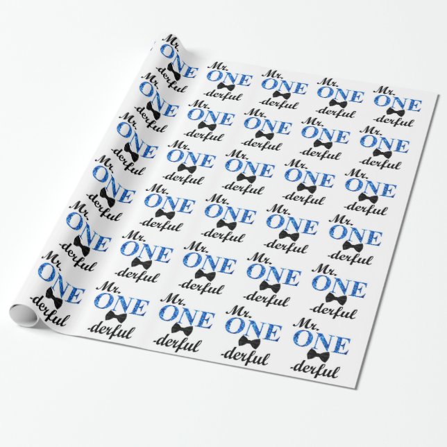 Mr. ONEderful Wrapping Paper (Unrolled)