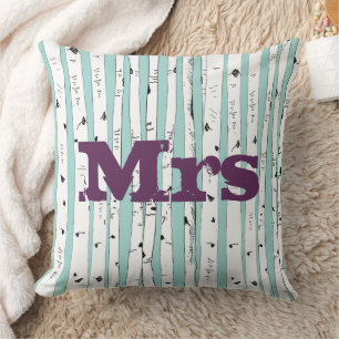 Mr. or Mrs personalises Birch Tree Pillows