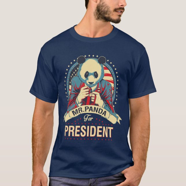 mr panda for president funny tshirt (Front)