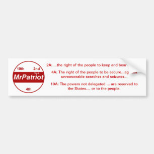 Mr Patriot, the bumpersticker Bumper Sticker