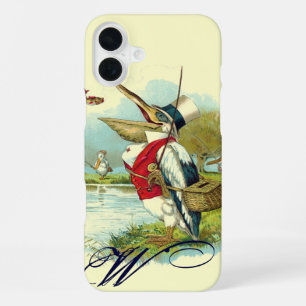 MR PELICAN FISHING MONOGRAM,cream iPhone 16 Plus Case