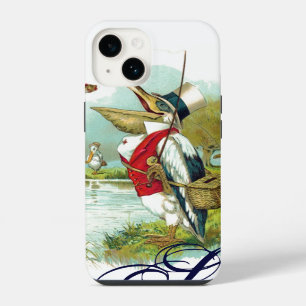 MR PELICAN FISHING MONOGRAM,white iPhone Case