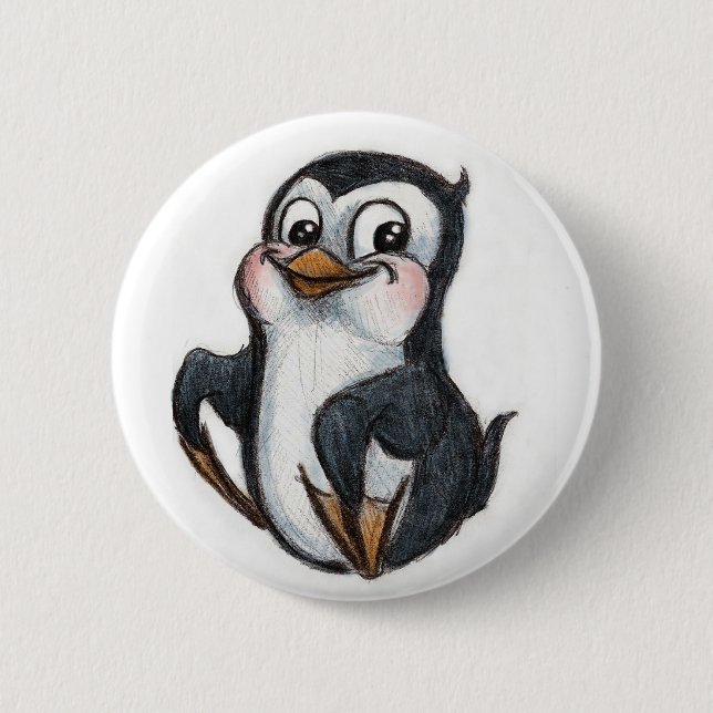 Mr. Penguin! 6 Cm Round Badge (Front)