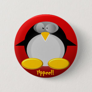Mr. Penguin......Yippee!! 6 Cm Round Badge