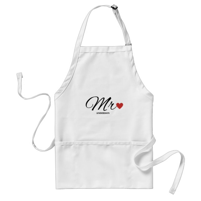 Mr. Personalised Couples Name Adult Apron (Front)