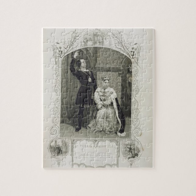 Mr Phelps as Hamlet and Miss Glyn as Queen Gertrud Jigsaw Puzzle (Vertical)
