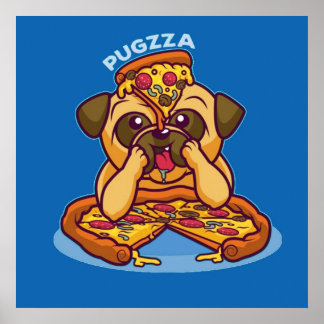 Mr. Pugzza the Pizza Pug Poster
