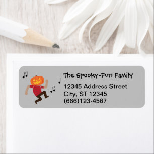 Mr. Pumpkin Head Guy Dancing Return Address Return Address Label