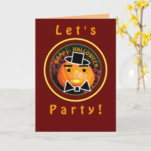 MR. PUMPKIN WITH TOP-HAT AND BOW-TIE PARTY INVITE