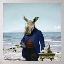 Mr. Rhino's Day at the Beach Poster