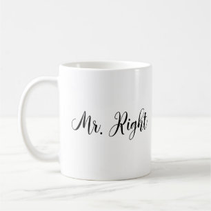 Mr. Right Bowtie Wedding Bachelor Coffee Mug