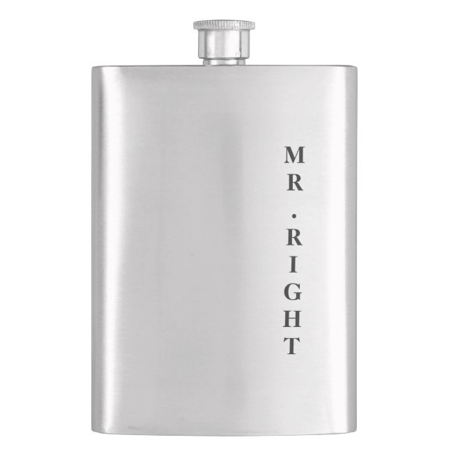 Mr. Right Groom's Classic Flask (Front)