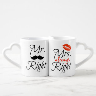 Mr. Right & Mrs. always Right Coffee Mug Set